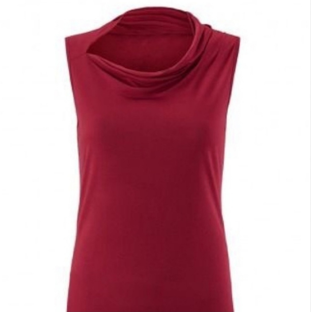Cabi Cute Tee Womens Drape Neck Red - Picture 3 of 9